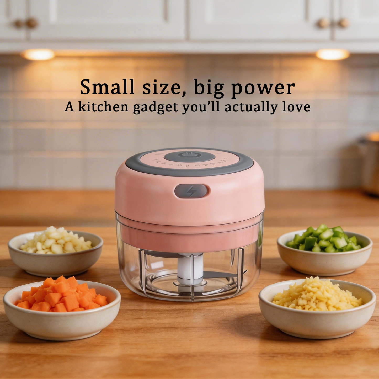 Avasoma® USB Rechargeable Mini Food Chopper – 100ML Portable Garlic & Vegetable Mincer