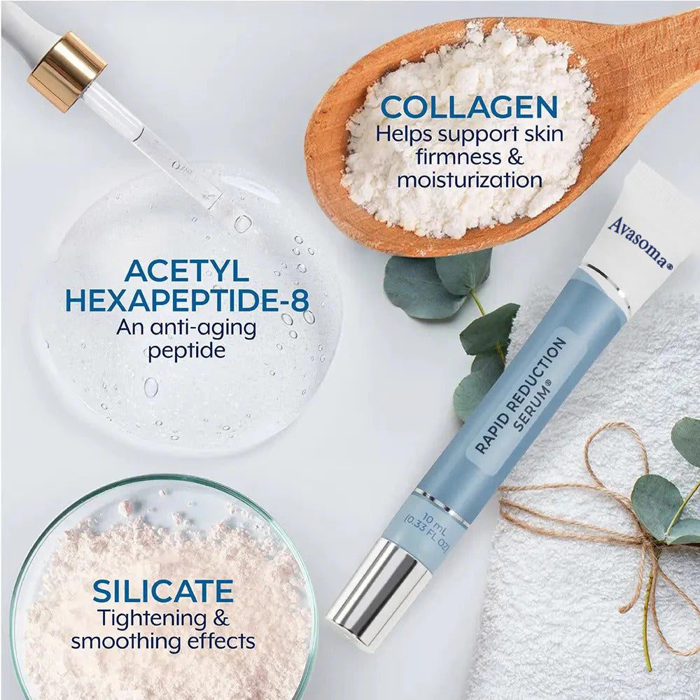 Avasoma® Rapid Reduction Eye Serum - Anti Aging Wrinkle Remover for Face, Scientific formula for easy absorption without greasiness