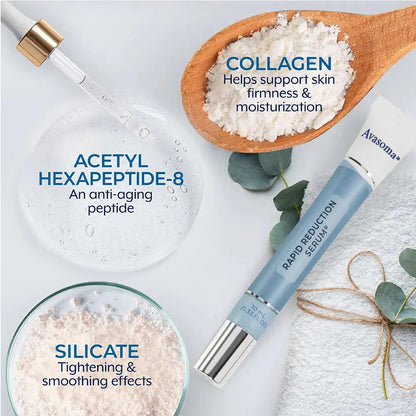 Avasoma® Rapid Reduction Eye Serum - Anti Aging Wrinkle Remover for Face, Scientific formula for easy absorption without greasiness