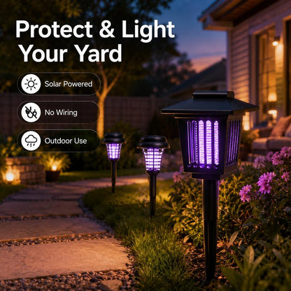 Avasoma® Solar Mosquito Killer Lamp – 2-in-1 UV Bug Zapper & LED Garden Light, Weatherproof, Auto On/Off, 0 Electricity Cost