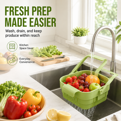 🔥BUY 1 GET 1 FREE🗽Foldable Sink Drain Basket – Food-Grade PP Anti-Clog Strainer, Space-Saving, Tool-Free Install