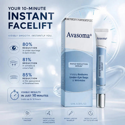 Avasoma® Rapid Reduction Eye Serum - Anti Aging Wrinkle Remover for Face, Scientific formula for easy absorption without greasiness