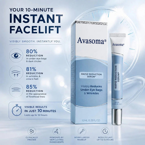 Avasoma® Rapid Reduction Eye Serum - Anti Aging Wrinkle Remover for Face, Scientific formula for easy absorption without greasiness