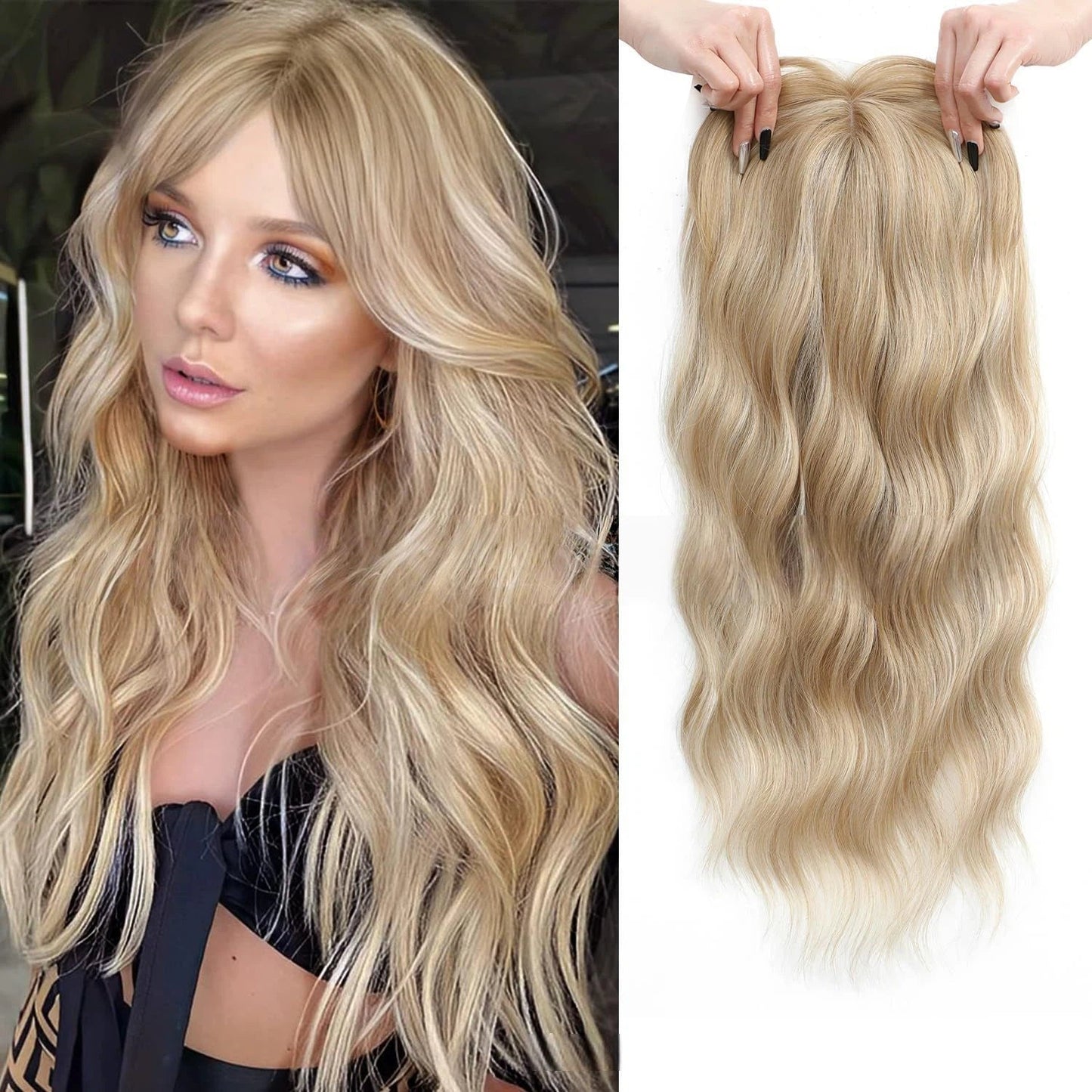 Summer - SVOZK® Wavy Style Lace Front Human Natural Hair Toppers for Women Add Fuller Hair Instantly