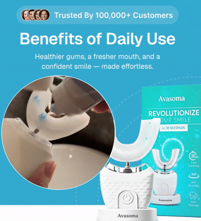 🦷Avasoma® 360° Whitening Toothbrush | Professional Deep Clean in Just 30 Seconds