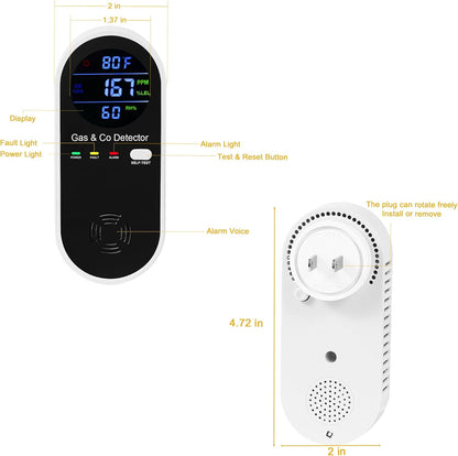 Avasoma® Portable Carbon Monoxide Detector 4-in-1