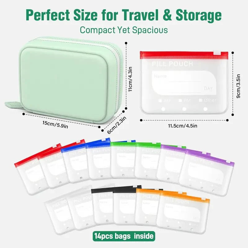 Avasoma® 🏆Flash Sale⚡ 50K+ SOLD! Waterproof Pill Pouch Set-14Pcs Bags Inside