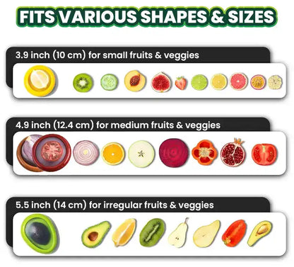 Avasoma®| Set of 4 Reusable Fruit and Veggie Savers - Ideal for Avocados, Tomatoes, Apples, Garlic, Onions, and More