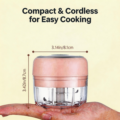 Avasoma® USB Rechargeable Mini Food Chopper – 100ML Portable Garlic & Vegetable Mincer