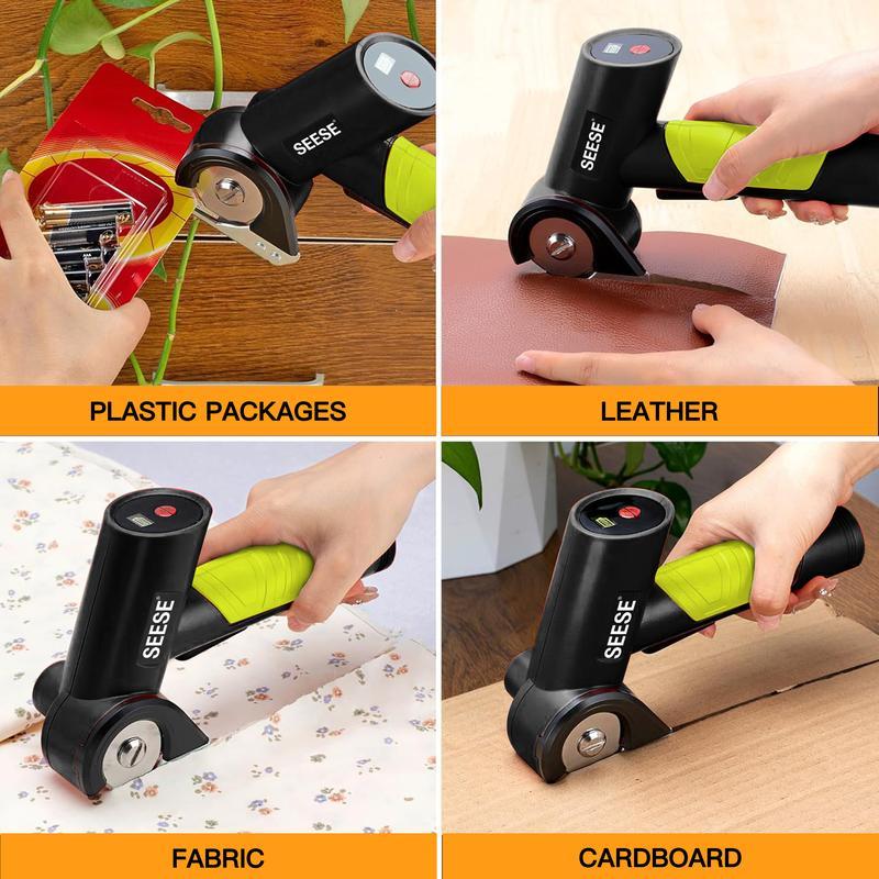 Cordless Rechargeable Electric Scissors,Cut Cardboard, Fabric & Carpet—With Less Hand Strain