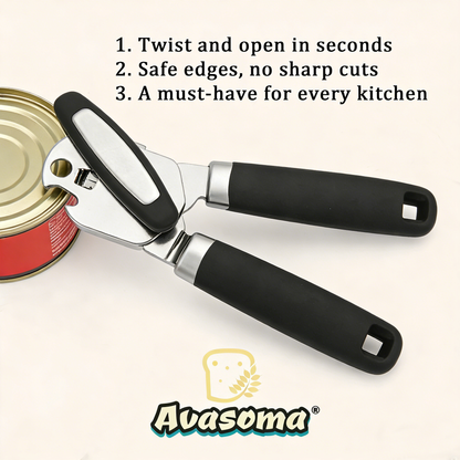 Avasoma® Stainless Steel Multi-Function Opener—Smooth Cut · Effortless Use