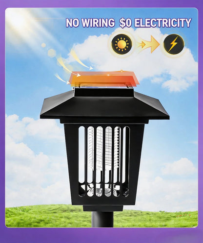 Avasoma® Solar Mosquito Killer Lamp – 2-in-1 UV Bug Zapper & LED Garden Light, Weatherproof, Auto On/Off, 0 Electricity Cost
