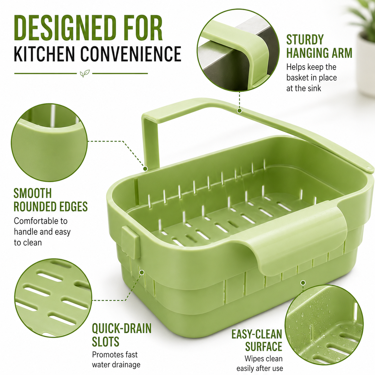 🔥BUY 1 GET 1 FREE🗽Foldable Sink Drain Basket – Food-Grade PP Anti-Clog Strainer, Space-Saving, Tool-Free Install