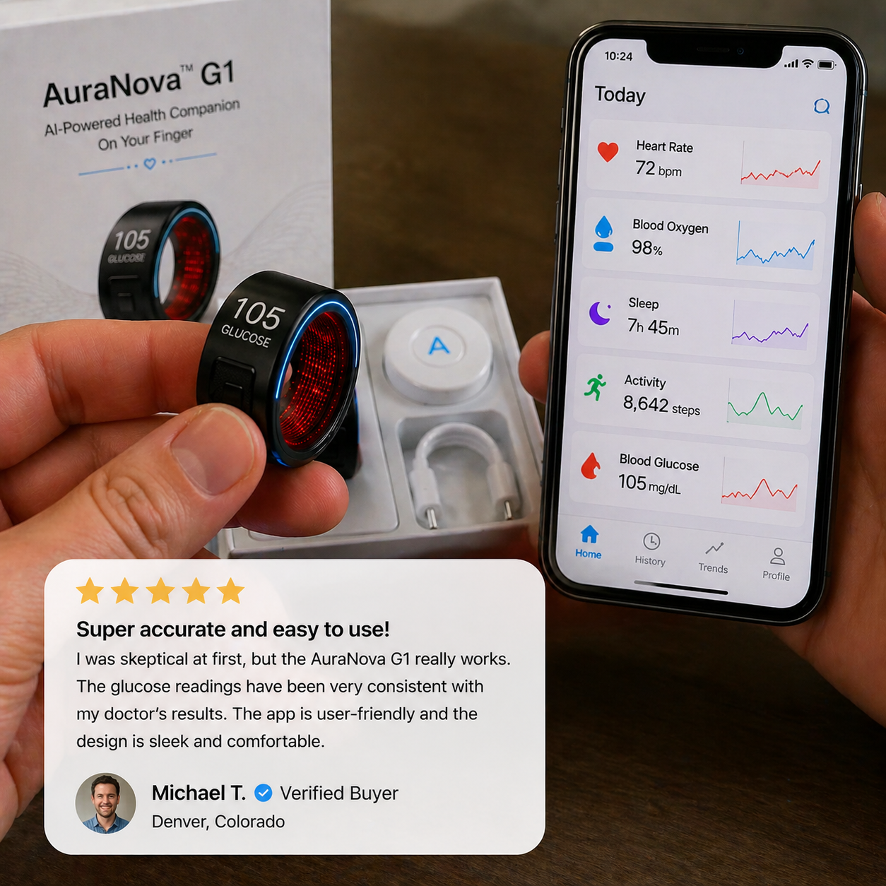 🎉70% OFF Launch Deal🔥  Non-Invasive Smart Ring
