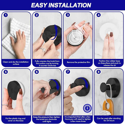 Avasoma®🪝 2 PCS Suction Cup Hooks for Shower Remoyabl Shower owel Ho0ks Suction Hooks No DrllHook fo Gas D00, Mror, Wndows Te, Robe, Bathioom Suction Hook