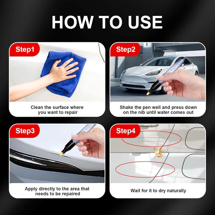 Avasoma®🔥Final 3 Day: 60%OFF🖊️Magic Car Scratch Removal Pen, Car Paint Scratches Quick Repair for All Car Colors