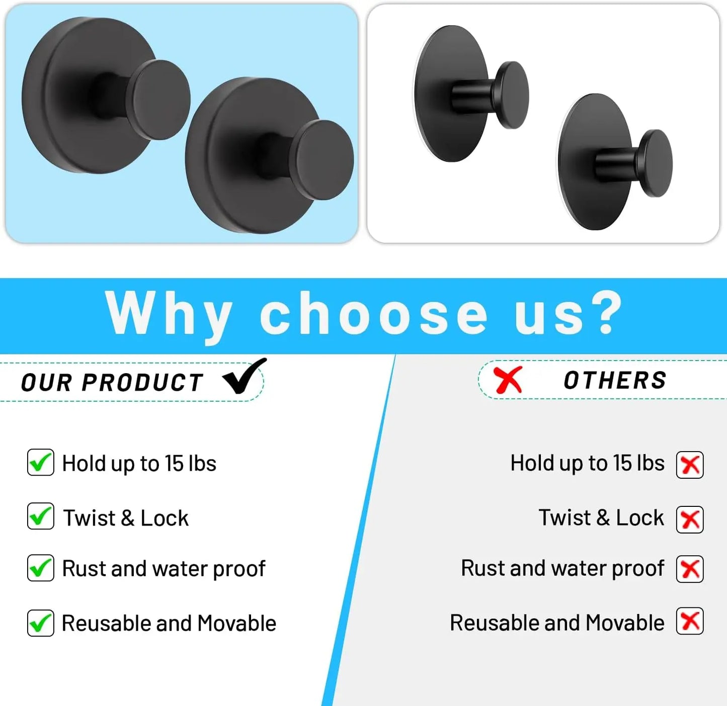 Avasoma®🪝 2 PCS Suction Cup Hooks for Shower Remoyabl Shower owel Ho0ks Suction Hooks No DrllHook fo Gas D00, Mror, Wndows Te, Robe, Bathioom Suction Hook