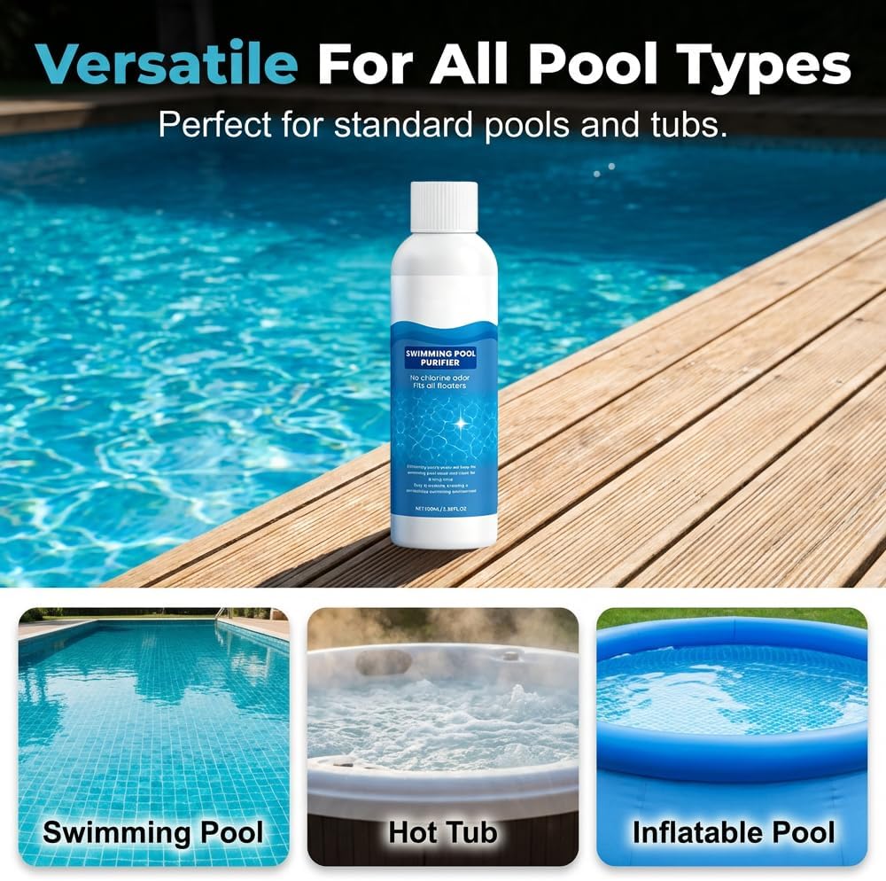 🌊Stop Swimming in Harsh Chemicals! Get Crystal Clear, Odorless Pool Water in Minutes. ✨