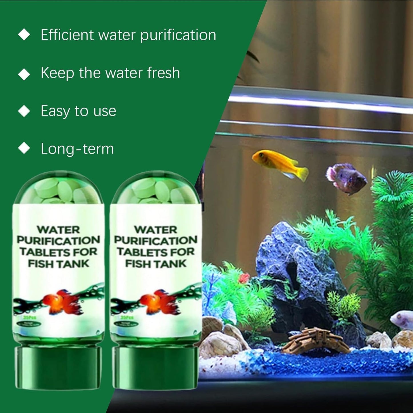 🐠Crystal Clear Aquarium Water Tablets – Fast-Acting Purification, pH Balanced, Safe & Easy Maintenance for Fish Tanks & Ponds