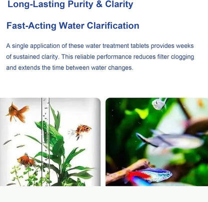 🐠Crystal Clear Aquarium Water Tablets – Fast-Acting Purification, pH Balanced, Safe & Easy Maintenance for Fish Tanks & Ponds