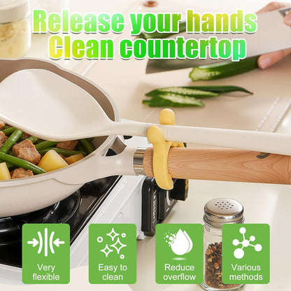 Avasoma® 3-Piece Silicone Pot Clip & Spoon Rest Set – Heat-Resistant Lid Lifter & Utensil Holder
