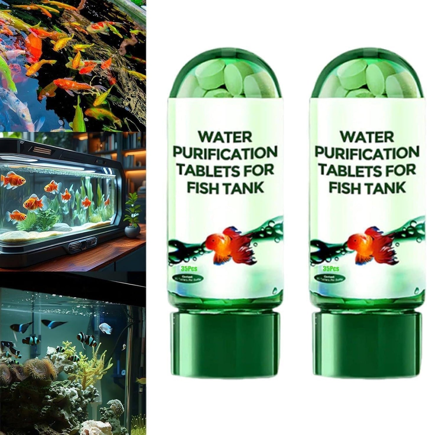 🐠Crystal Clear Aquarium Water Tablets – Fast-Acting Purification, pH Balanced, Safe & Easy Maintenance for Fish Tanks & Ponds