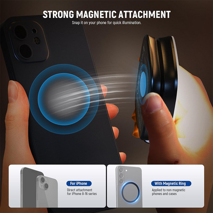🤳Avasoma® 3-in-1 Magnetic Light: Fill Light, Selfie Mirror & Portable Phone Stand