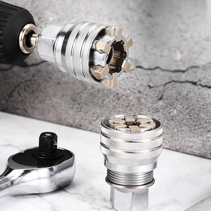 🗽🎁Multi-Function Universal Socket Wrench Tool - Universal Maintenance Tool, Adjustable Universal Socket Wrench, Universal Socket Tool for 3/8\" Drive Ratchet Torque Wrench & Power Drill