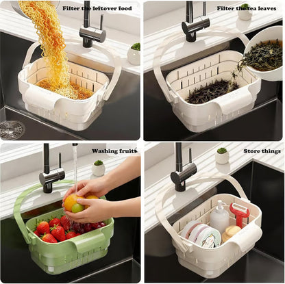 🔥BUY 1 GET 1 FREE🗽Foldable Sink Drain Basket – Food-Grade PP Anti-Clog Strainer, Space-Saving, Tool-Free Install