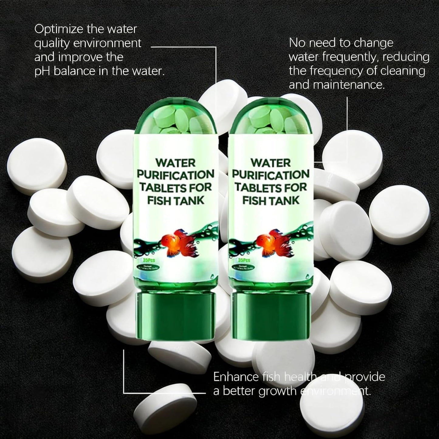 🐠Crystal Clear Aquarium Water Tablets – Fast-Acting Purification, pH Balanced, Safe & Easy Maintenance for Fish Tanks & Ponds
