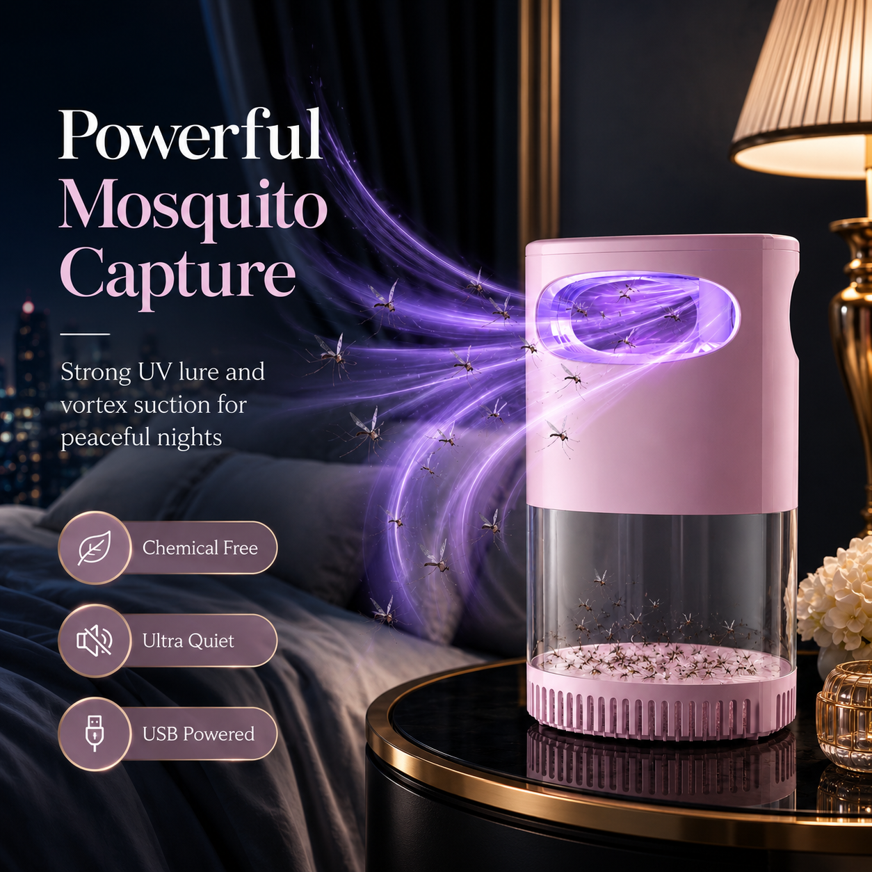 🌙SAVE 50% NOW🔥Avasoma® Quiet UV Mosquito Trap – Chemical-Free & Safe for Kids & Pets🦟