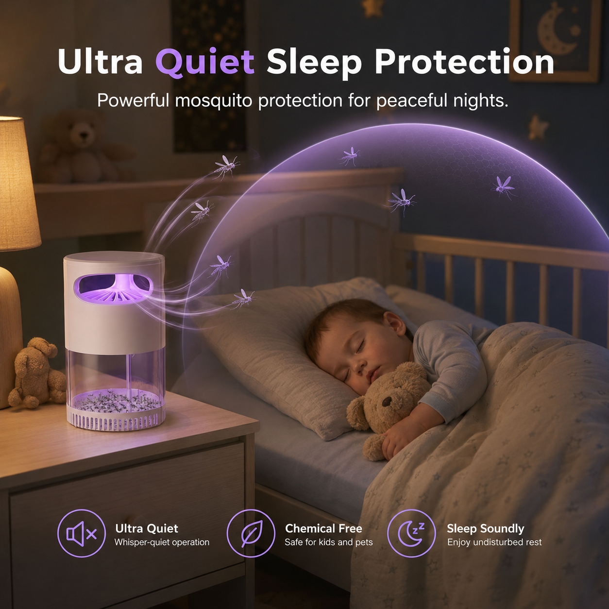 🌙SAVE 50% NOW🔥Avasoma® Quiet UV Mosquito Trap – Chemical-Free & Safe for Kids & Pets🦟