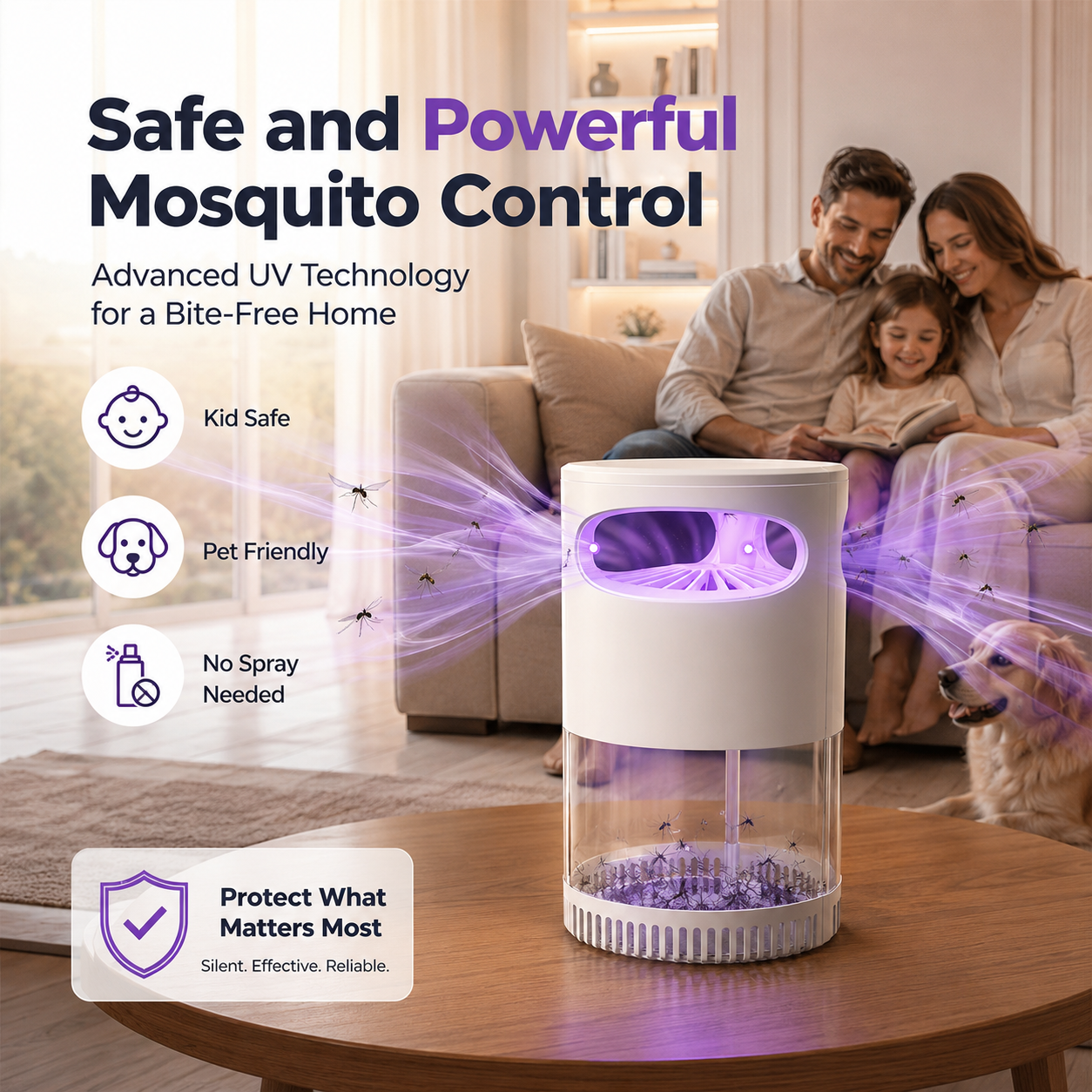 🌙SAVE 50% NOW🔥Avasoma® Quiet UV Mosquito Trap – Chemical-Free & Safe for Kids & Pets🦟