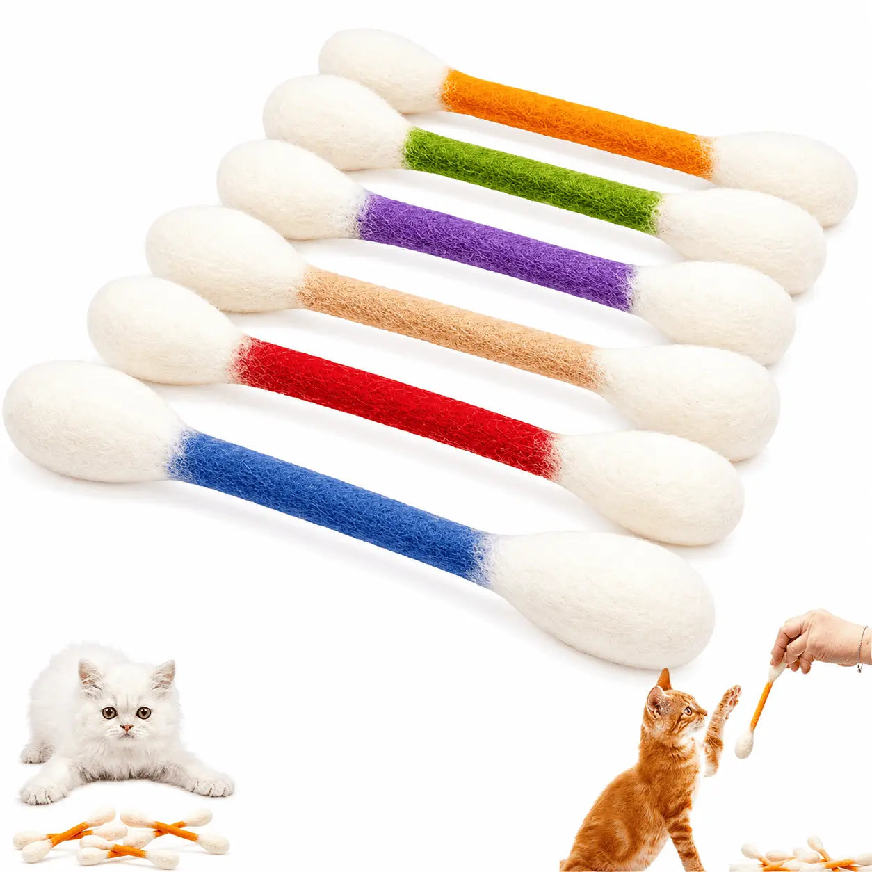 Giant Q-Tip Cat Toys with Catnip