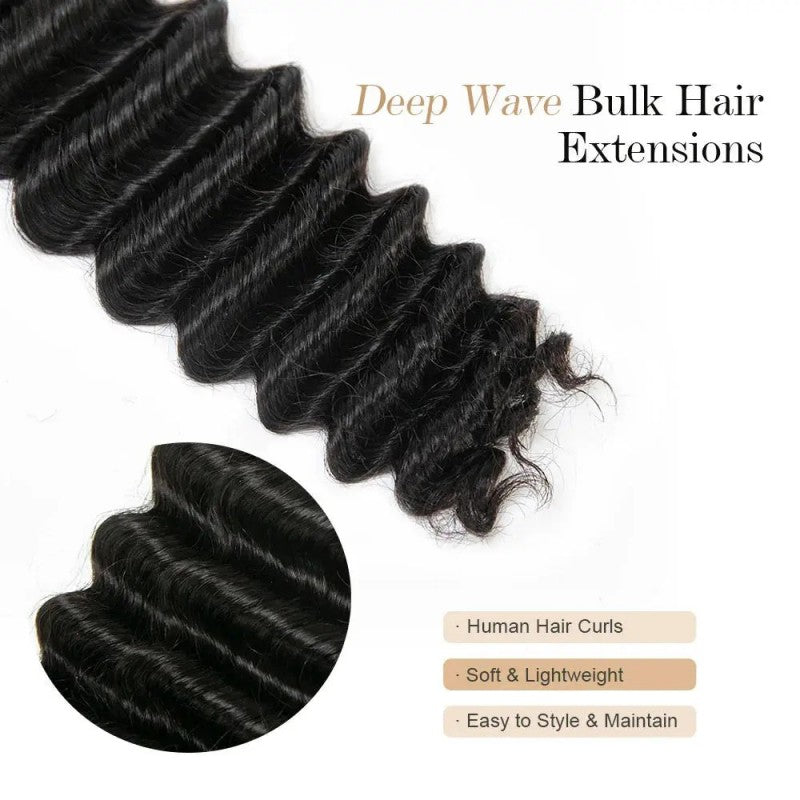 KRN Deep Wave Bulk Human Hair For Braiding