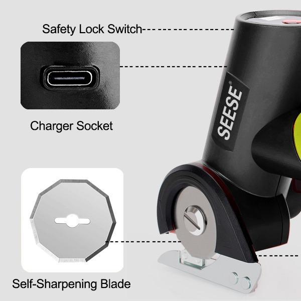 Cordless Rechargeable Electric Scissors,Cut Cardboard, Fabric & Carpet—With Less Hand Strain