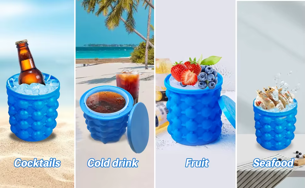 Avasoma®| Portable Rapid-Freeze Silicone Ice Bucket: The Ultimate Party Essential for Chilled Drinks Anytime, Anywhere 🌊