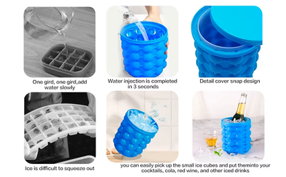 Avasoma®| Portable Rapid-Freeze Silicone Ice Bucket: The Ultimate Party Essential for Chilled Drinks Anytime, Anywhere 🌊