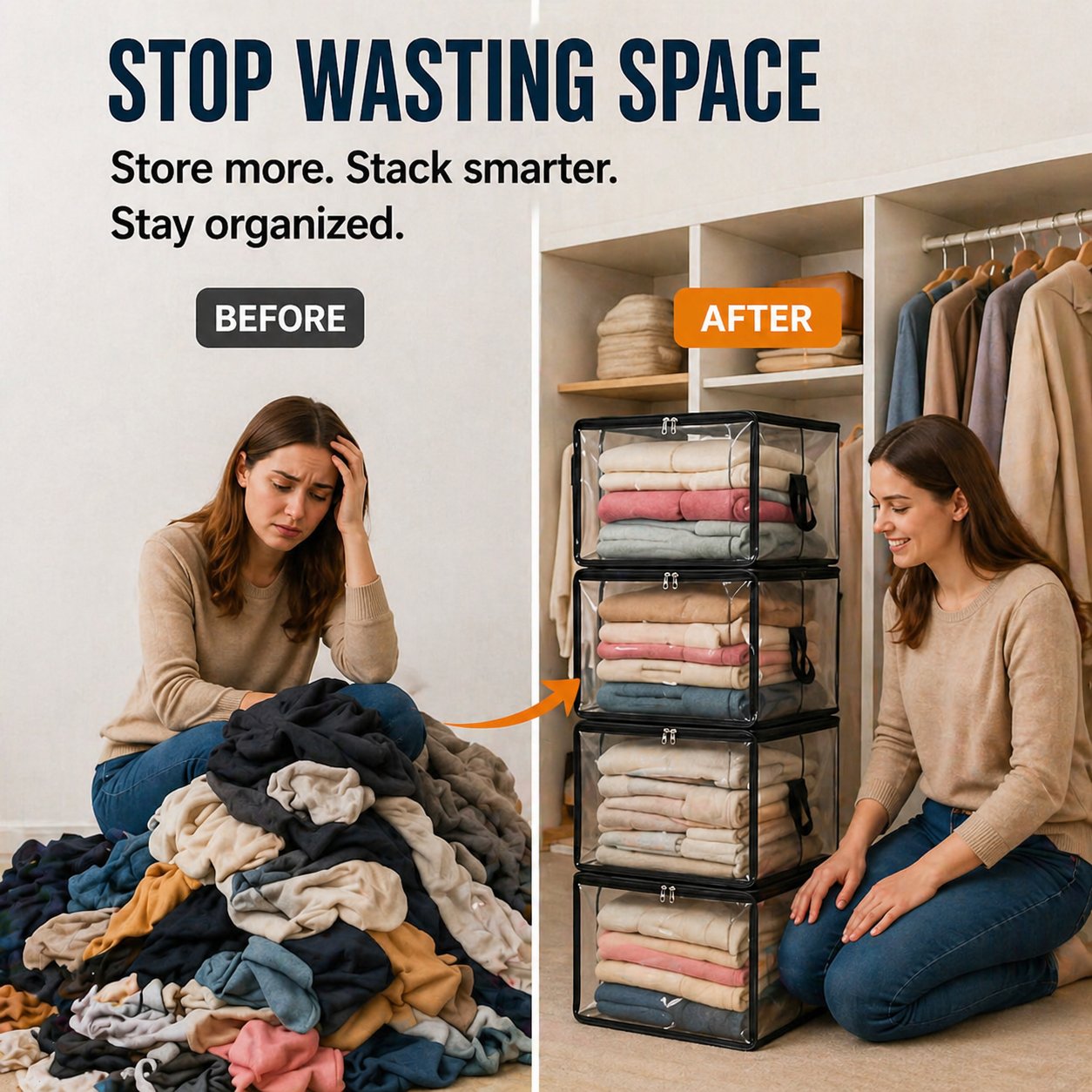 🗽🎁LAST DAY 50% OFF ✨📦lovyanocosh® Large Heavy-Duty Thick Plastic Clear Storage