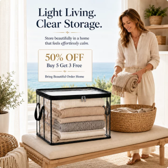 🗽🎁LAST DAY 50% OFF ✨📦lovyanocosh® Large Heavy-Duty Thick Plastic Clear Storage